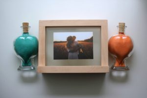 Natúr fekvő képtartós homoköntő keret ValamiKék Wedding
